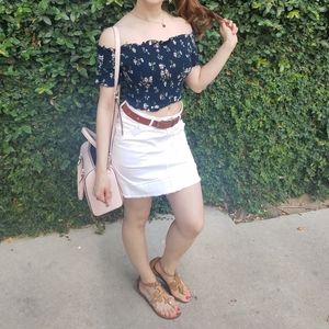 White Zara Jean skirt